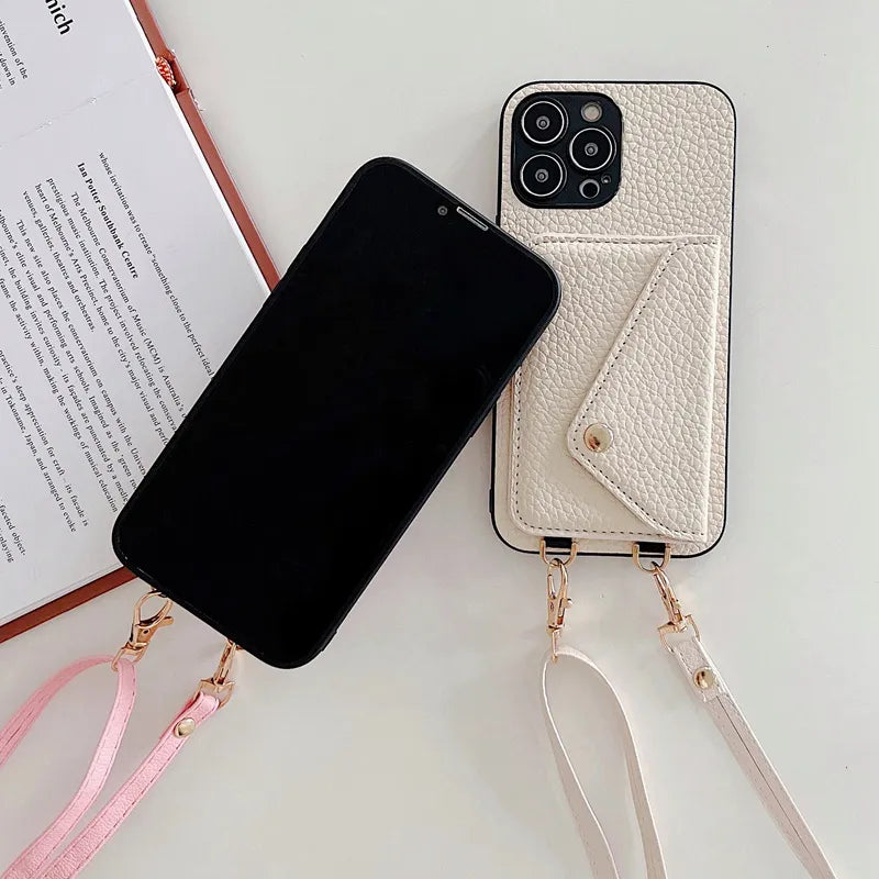 Bolsa em pele para iPhone 15pro, 14pro, 13pro, 12pro e  11pro .