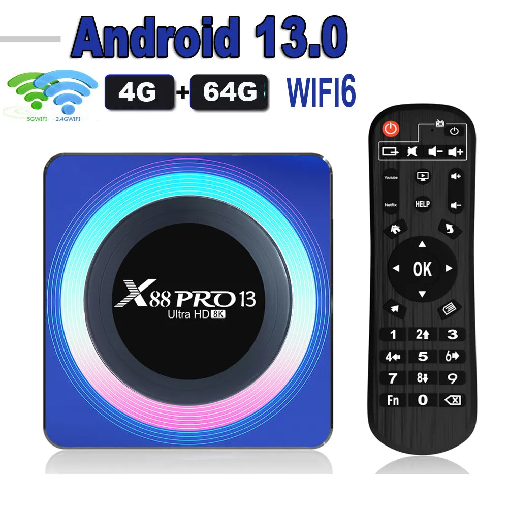 TV Box  X88 PRO 13, Android 13.0 4K.