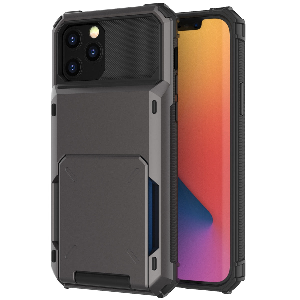 Capa de proteção e carteira com compartimentos para cartão para iPhone 13 11 12 Pro Max Mini 7 8 Plus X XS Max XR SE 2020