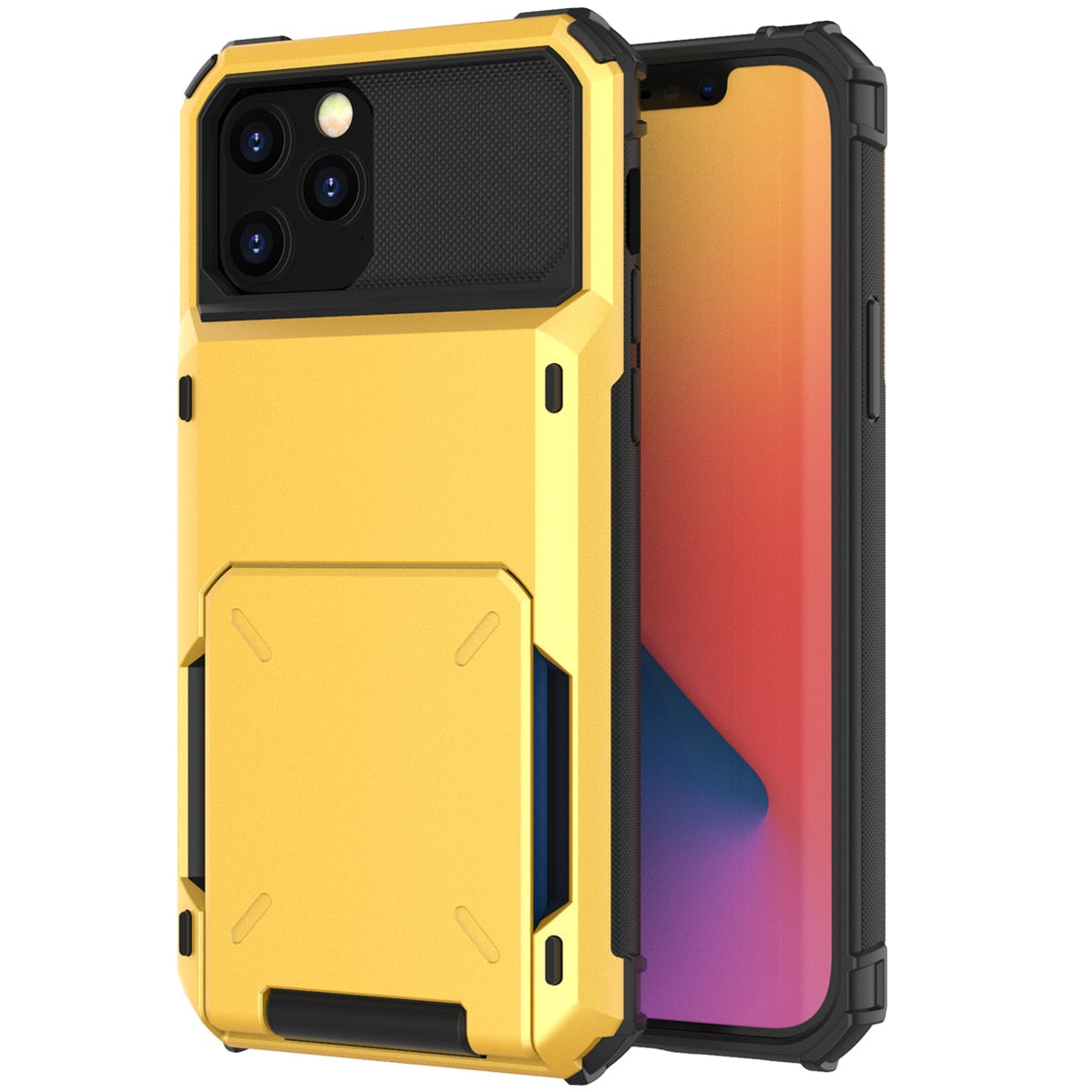 Capa de proteção e carteira com compartimentos para cartão para iPhone 13 11 12 Pro Max Mini 7 8 Plus X XS Max XR SE 2020