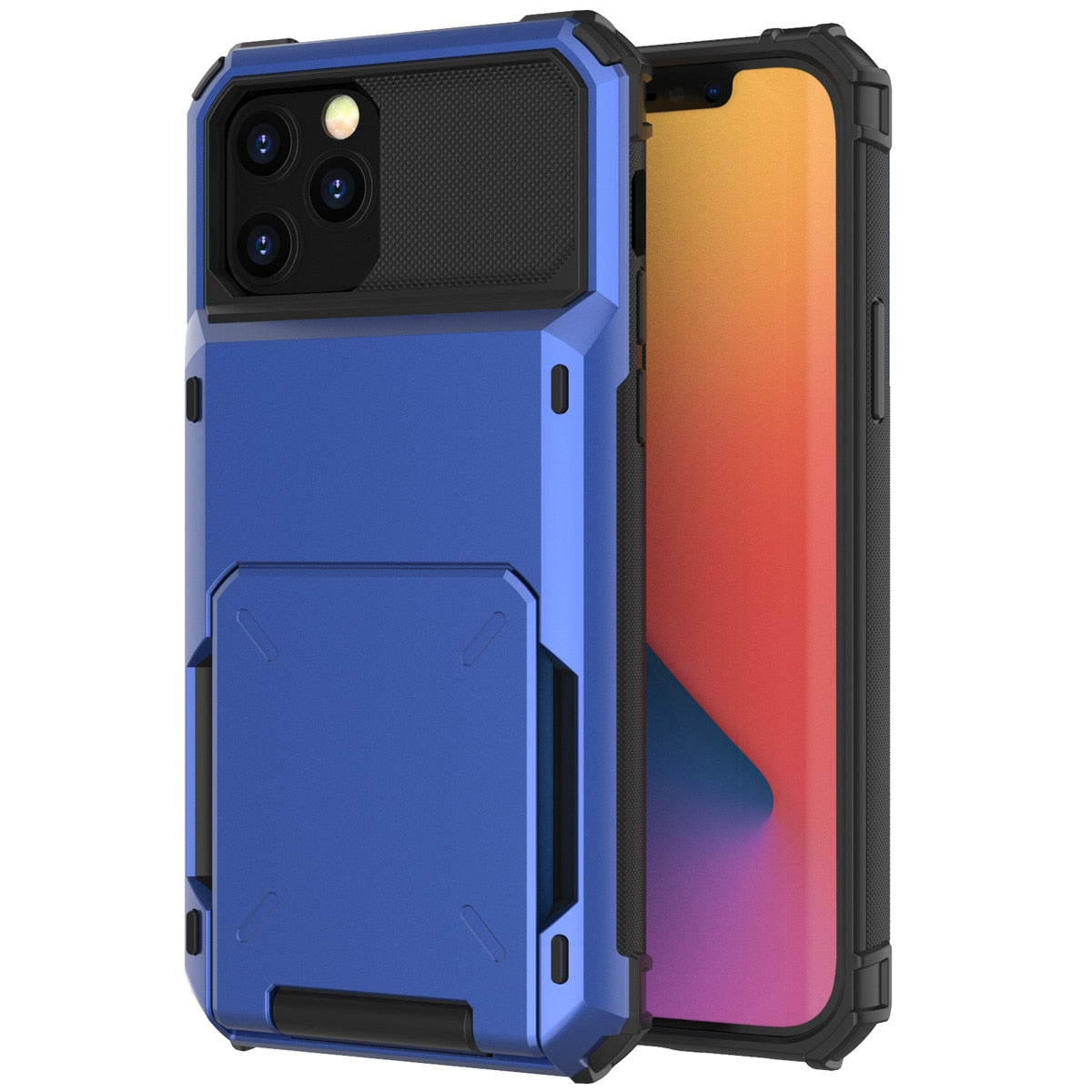 Capa de proteção e carteira com compartimentos para cartão para iPhone 13 11 12 Pro Max Mini 7 8 Plus X XS Max XR SE 2020