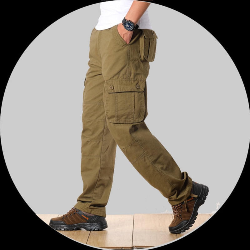 Calça Cargo Masculina Casual Multi Bolsos