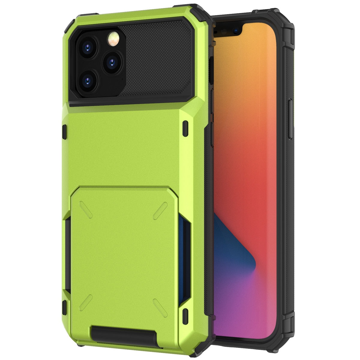 Capa de proteção e carteira com compartimentos para cartão para iPhone 13 11 12 Pro Max Mini 7 8 Plus X XS Max XR SE 2020