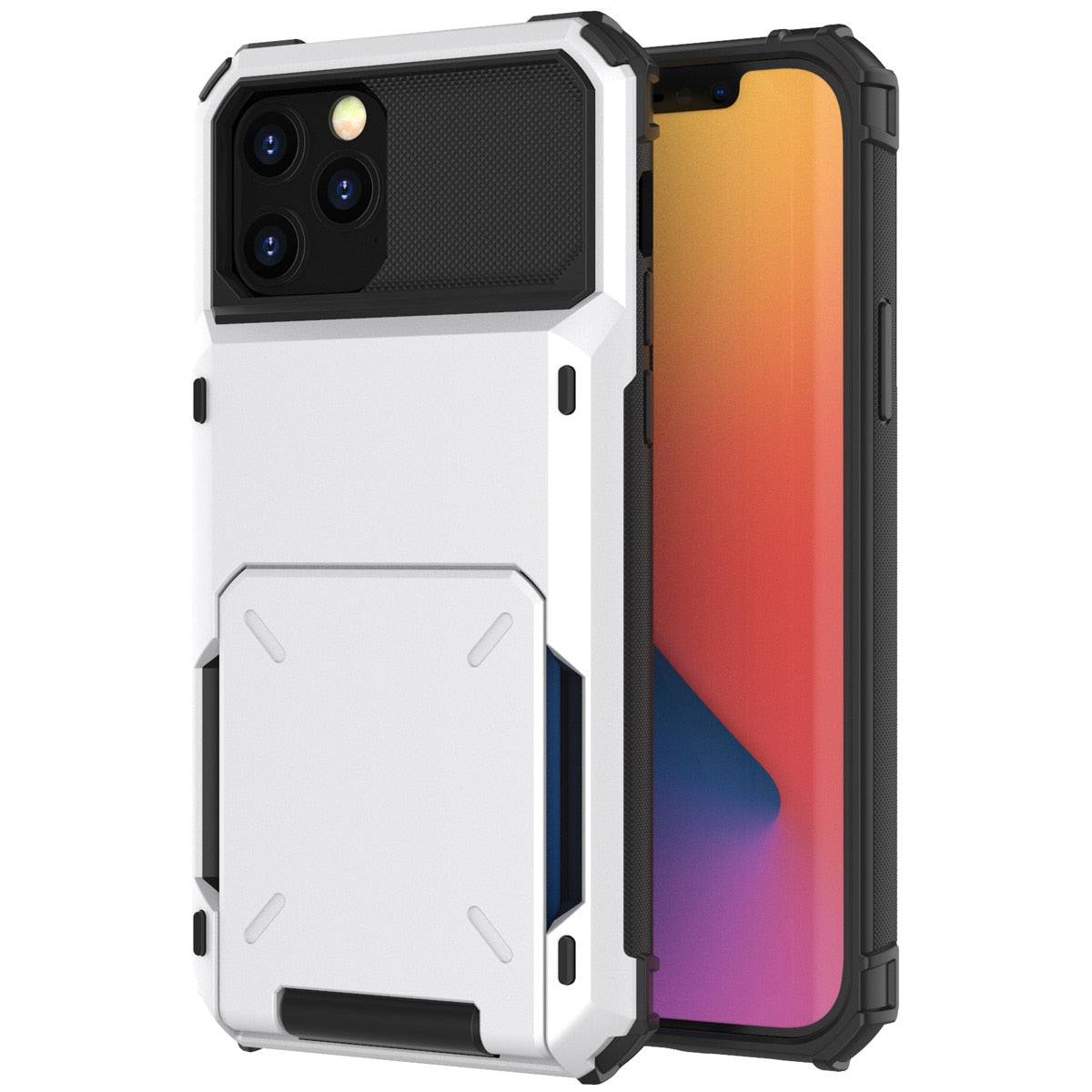 Capa de proteção e carteira com compartimentos para cartão para iPhone 13 11 12 Pro Max Mini 7 8 Plus X XS Max XR SE 2020