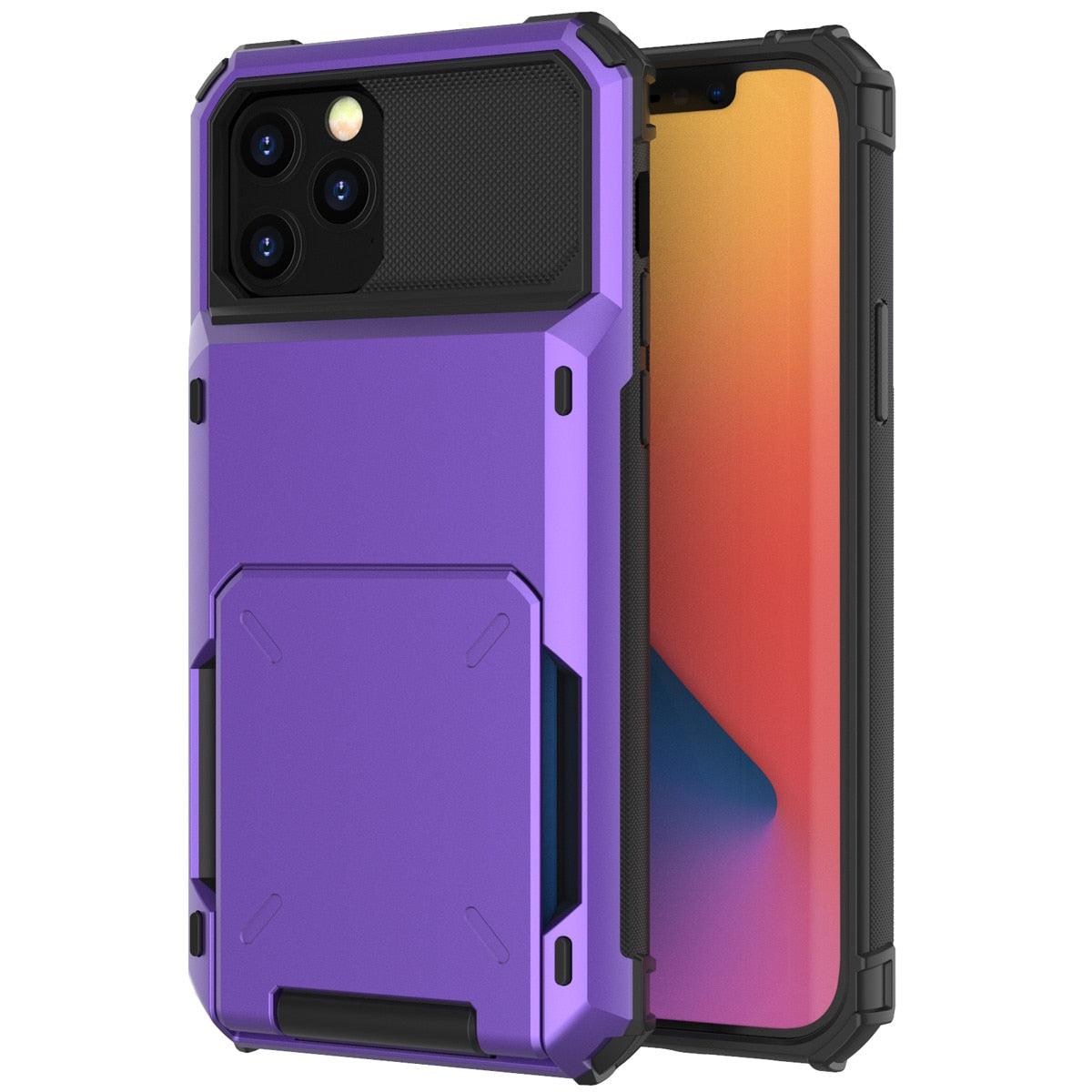 Capa de proteção e carteira com compartimentos para cartão para iPhone 13 11 12 Pro Max Mini 7 8 Plus X XS Max XR SE 2020