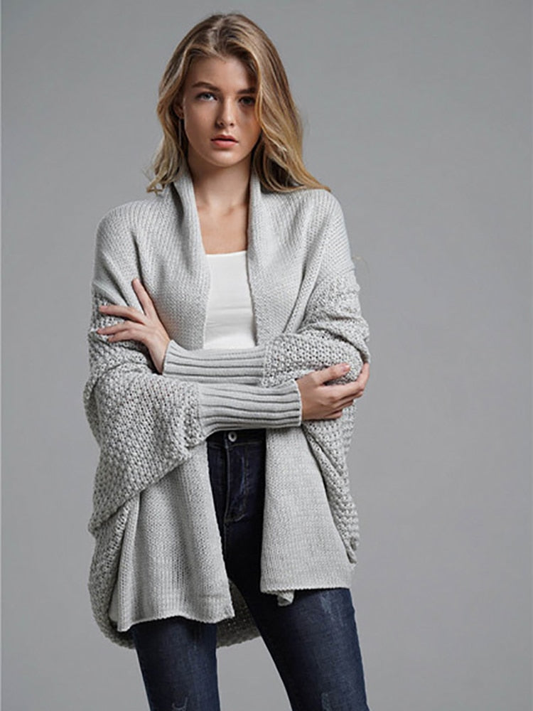 Patchwork Manga Asa de Morcego Longo Agasalho Feminino Inverno